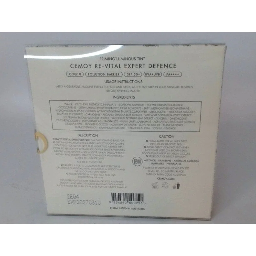 Cemoy Priming Luminous Tint Re-vital Expert Defence Spf 50+ 50g,BRAND NEW IN BOX